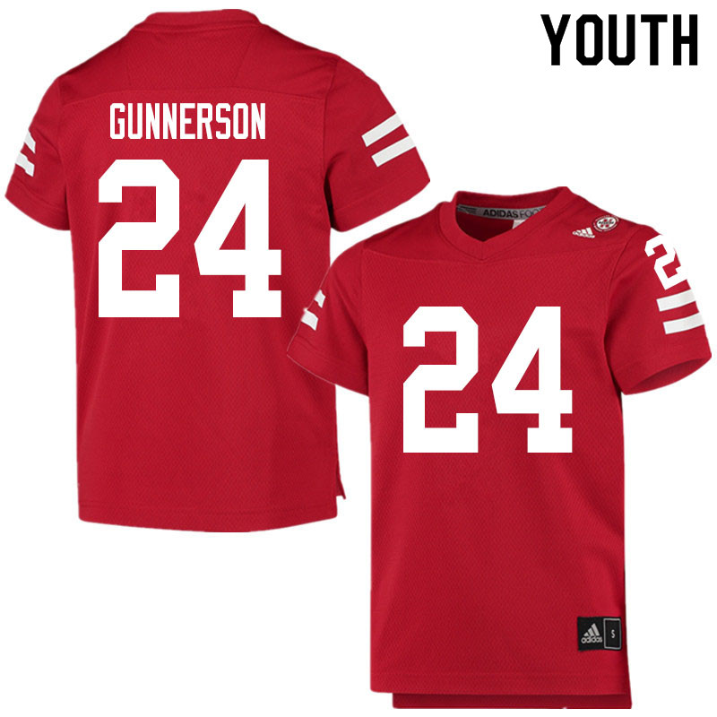 Youth #24 Blaise Gunnerson Nebraska Cornhuskers College Football Jerseys Sale-Scarlet - Click Image to Close